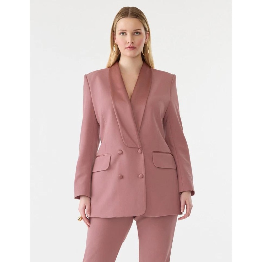 GSTQ Satin Scuba Tuxedo  Blazer in soft pink Women's Size‎ Medium